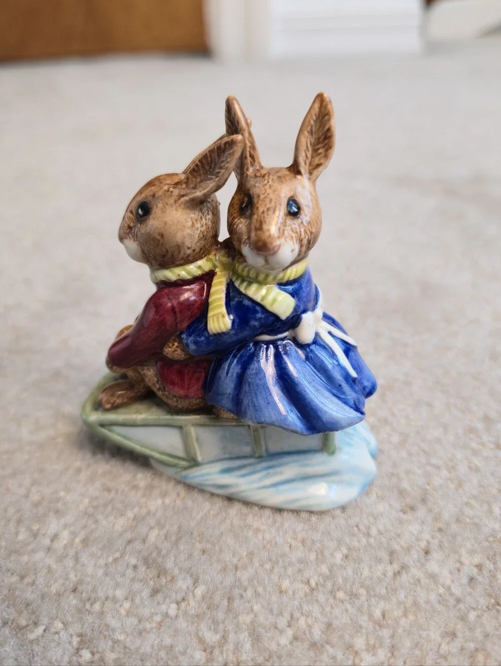 Sleigh Ride Billie & Buntie Bunnykins 1972 Royal Doulton Bunnykins  MINT Q1 DB4